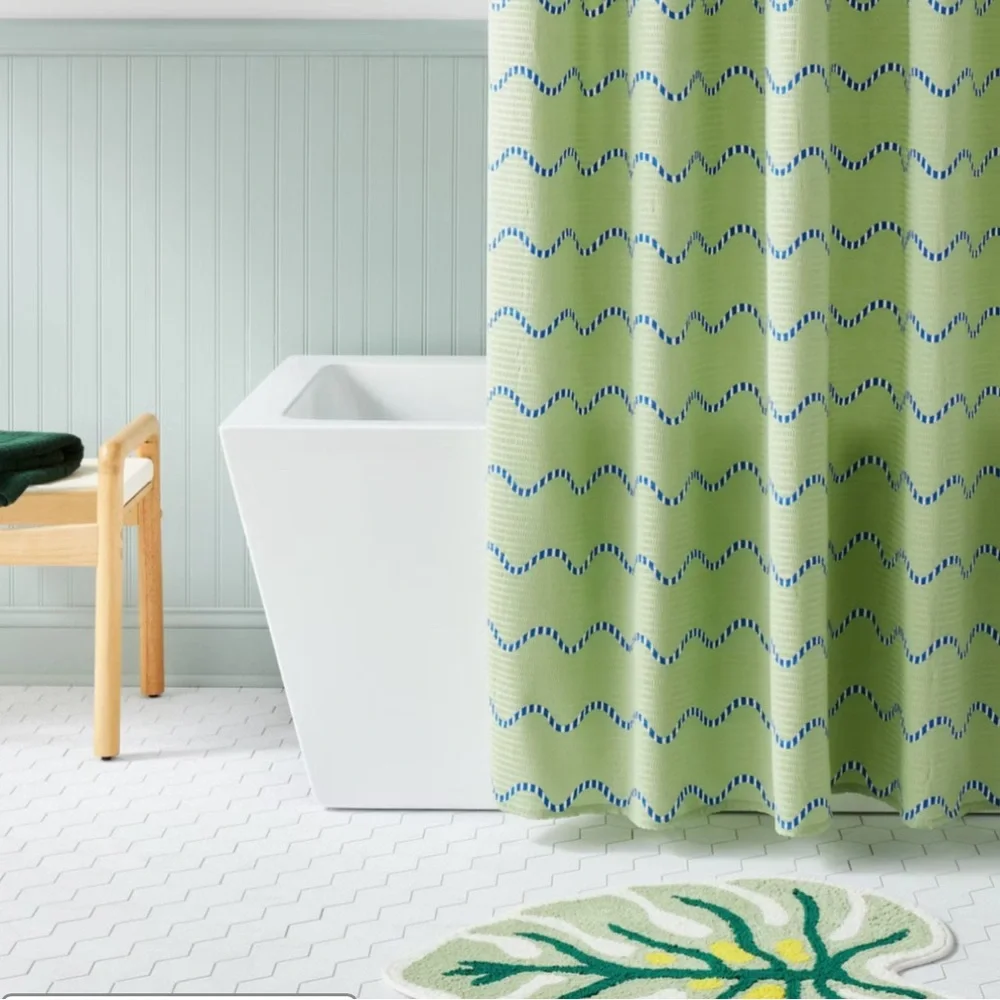 🌴Target Room Essentials Leaf - Shaped Bath Rug | Green and Yellow Bath